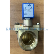 Клапан электромагнитный Tork Н.З. ВР 1 1/4" S101006460E (T-GP106) корп. латунь, 0,5-12 бар, -10..+140*C, уплот. EPDM, 230